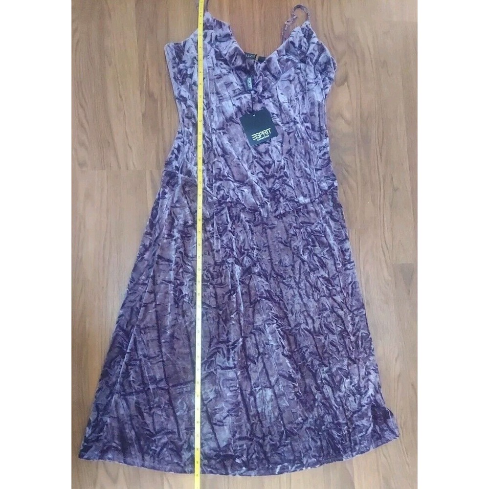 NWT Vtg Purple Crushed Velvet Knee Lined Dress Whimsy Goth Sz S Espirit Fairy - Picture 9 of 12